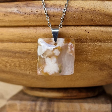 agate fleur de cerisier - pendentif