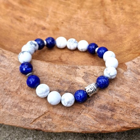 Lapis lazuli et pierre de lave - bracelet médium