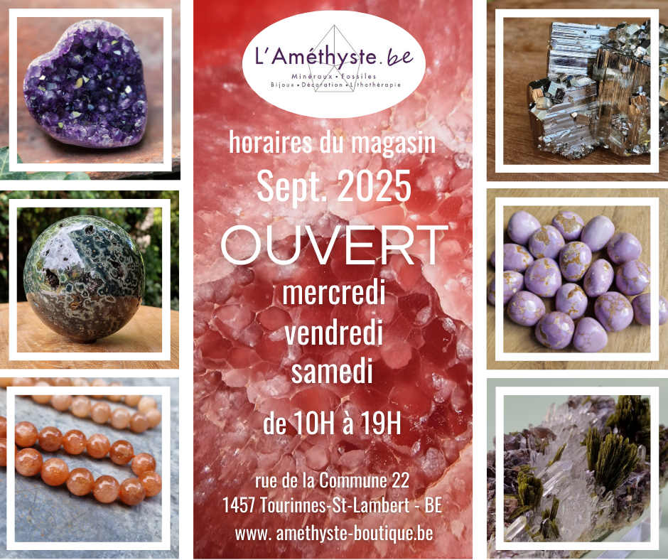 L'Améthyste.be horaires septembre 2025