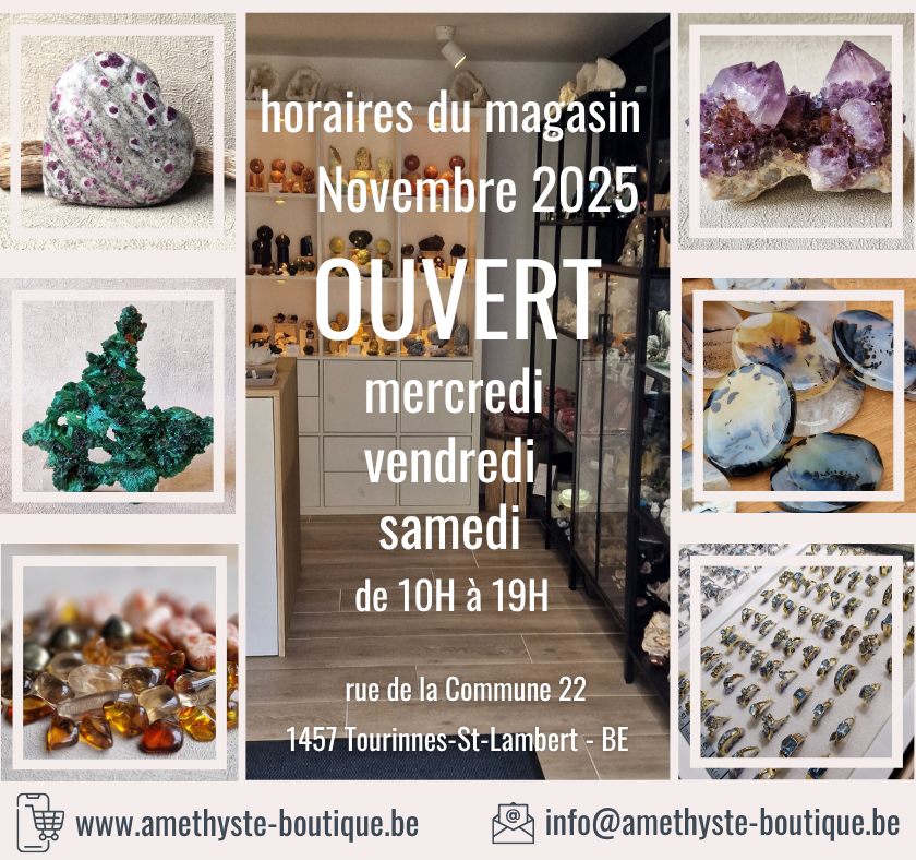 L'Améthyste.be horaires novembre 2025