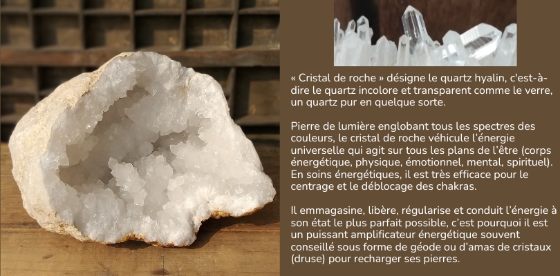 recharger avec le cristal de roche